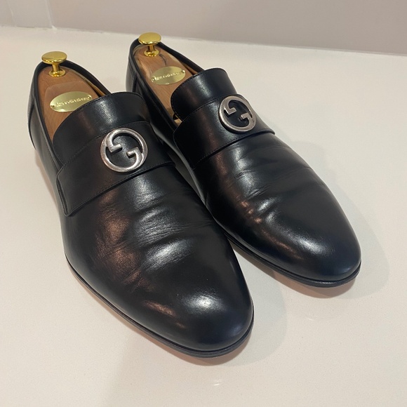 Gucci Men’s Leather Loafers Size US 10 - Picture 1 of 7